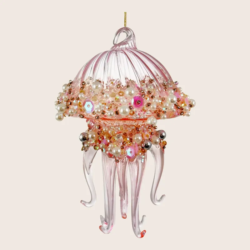 Beaded Glass Jellyfish Ornament - Shishi