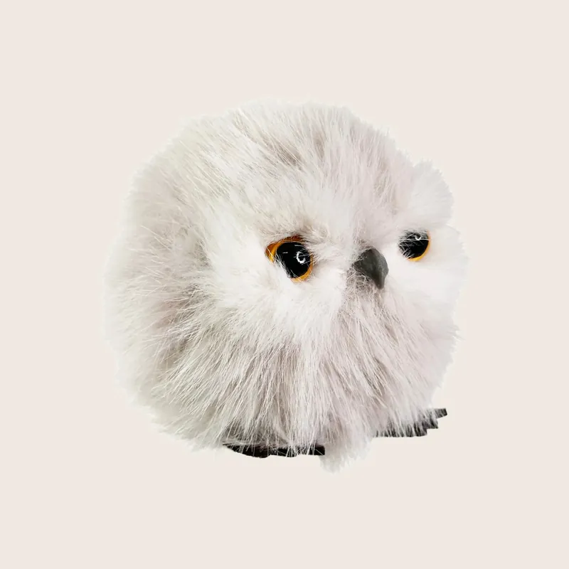 Round Furry Owl Ball Ornament - Shishi