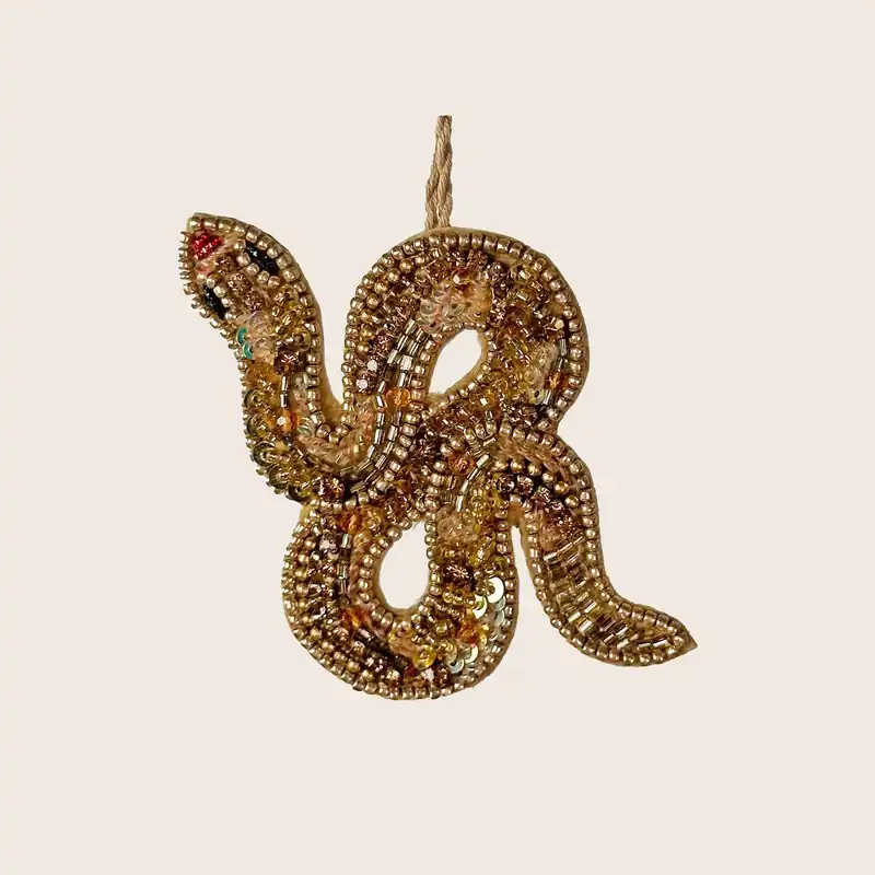 Gold Velvet Snake Ornament - Shishi