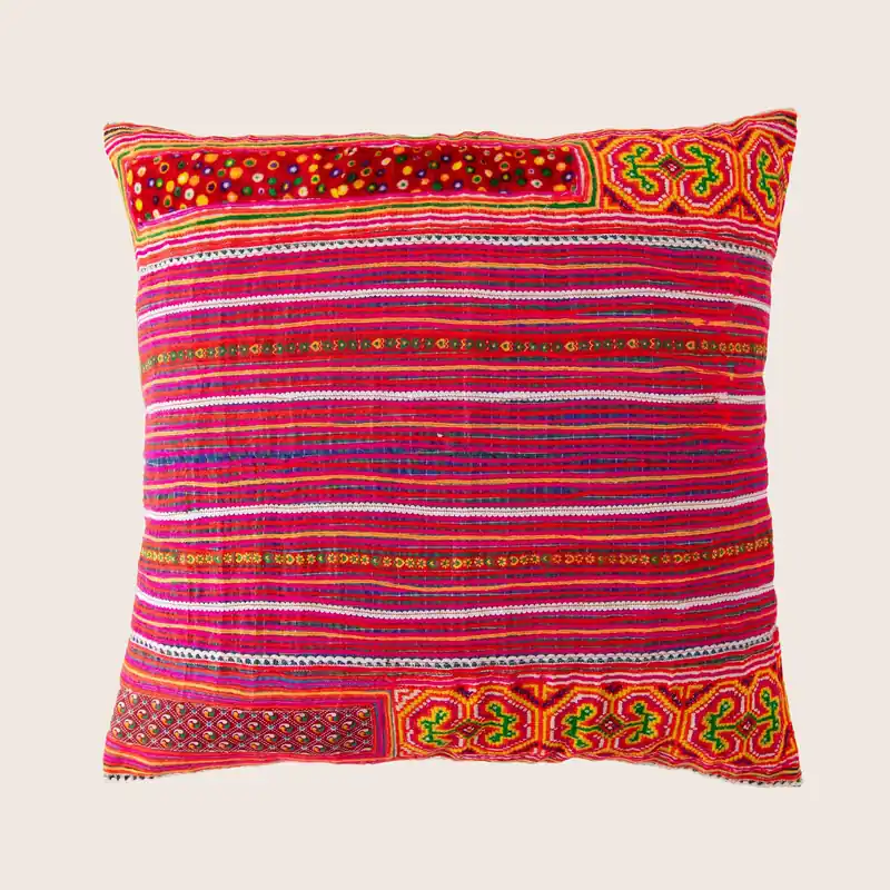 Hmong Vintage Cotton Pillow - John Robshaw (Leased)