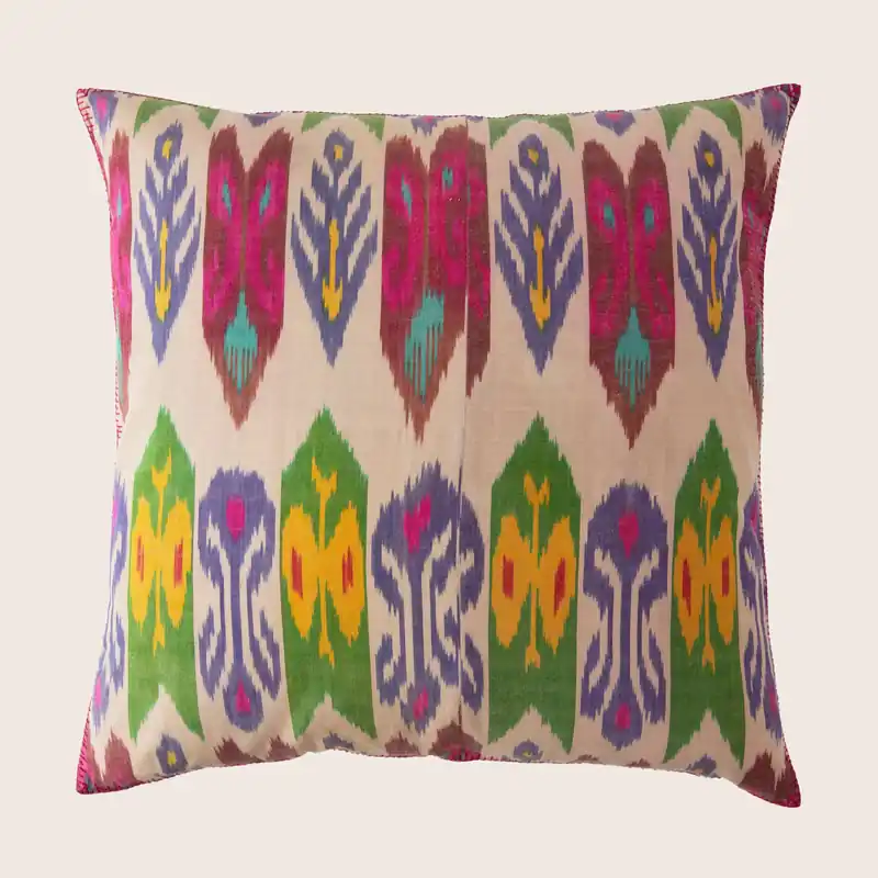 Ikat Garden Vintage Cotton Pillow - John Robshaw (Leased)