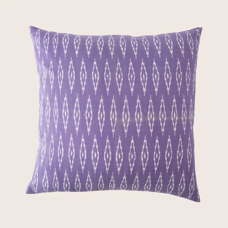 Purple Ikat Vintage Cotton Pillow - John Robshaw (Leased)