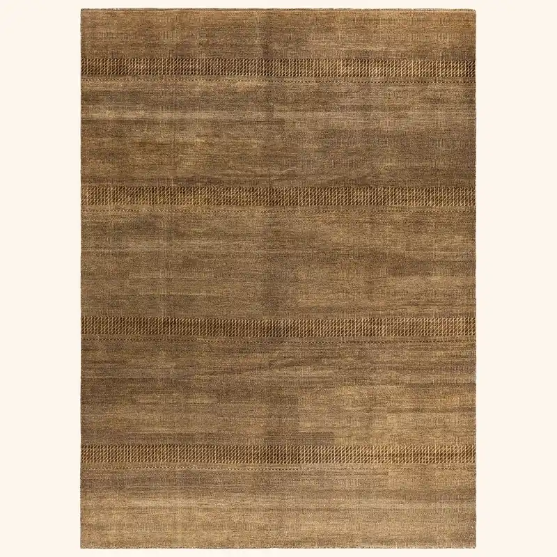 Brown Transitional Wool Rug - 9'1" x 12'3"