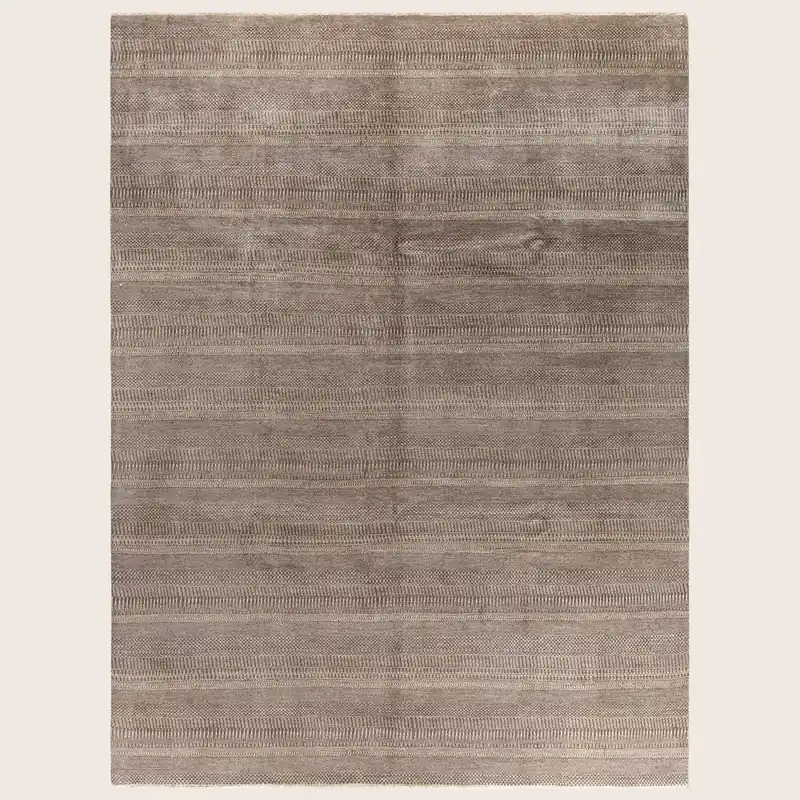 Brown Transitional Wool Rug - 9'2" x 12'1"