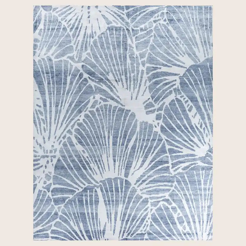 Grey Transitional Silk Rug - 9'1" x 11'9"