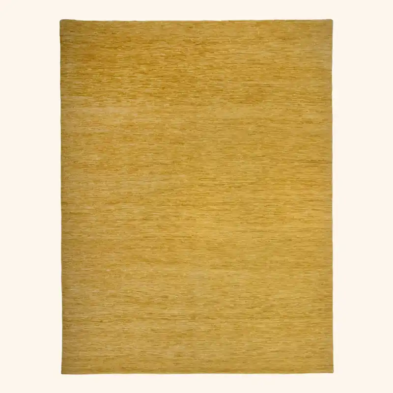 Yellow Solid Wool Rug - Karan Exports
