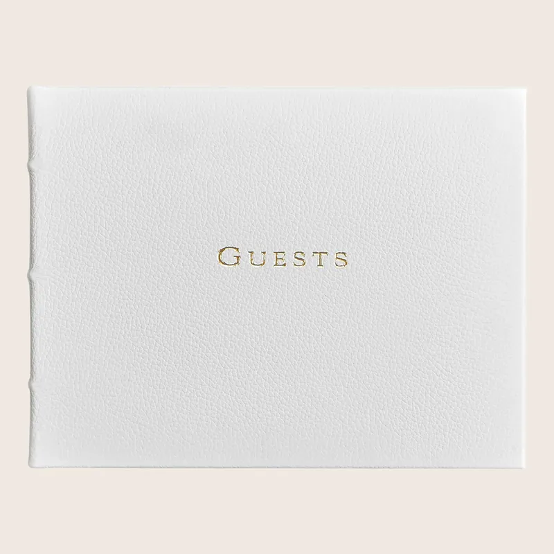 Leather Bound Wedding Guest Book - Graphic Image