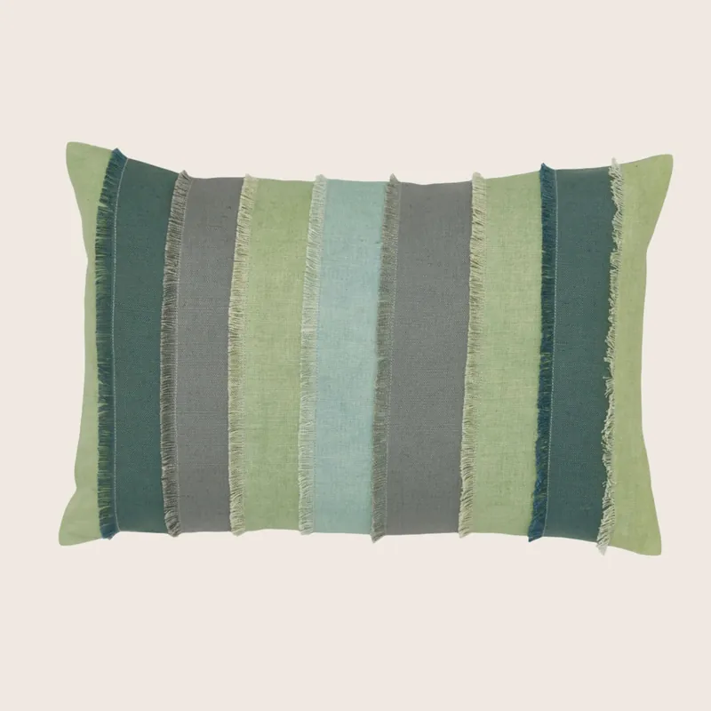 Fringed Sage Lumbar Pillow - John Robshaw (Leased)