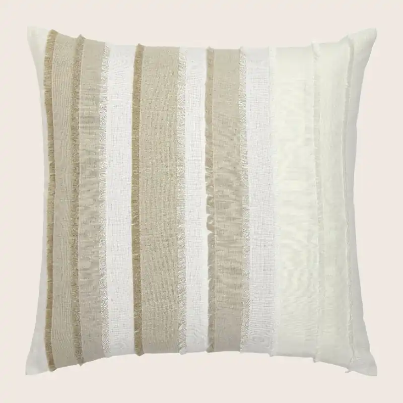 Fringed Natural Pillow - John Robshaw (Leased)