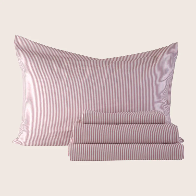 Blossom Stripe Voile Sheetset - Tessitura Toscana Telerie