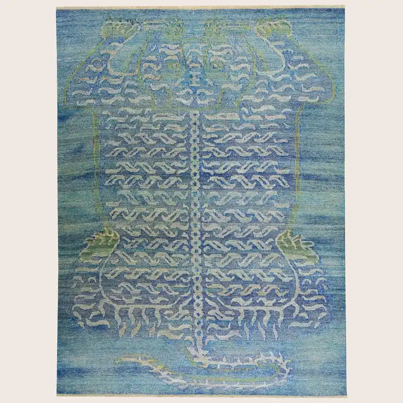 Blue Alchemy Tiger Wool Linen Blend Rug - 8'3" x 10'10"