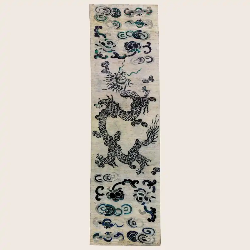 Cream Alchemy Contemporary Silk Runner - 3' x 10'8"