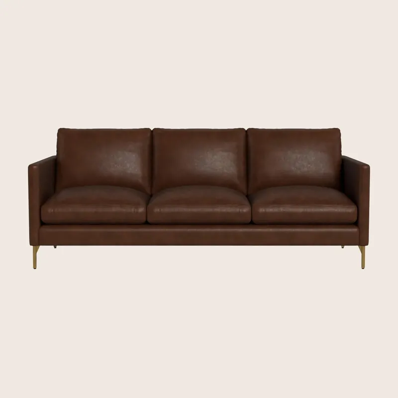 Hannah Leather 86" Three Seat Sofa - McCreary Modern