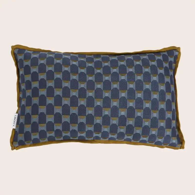 Obi Check Pillow, Navy - Liberty