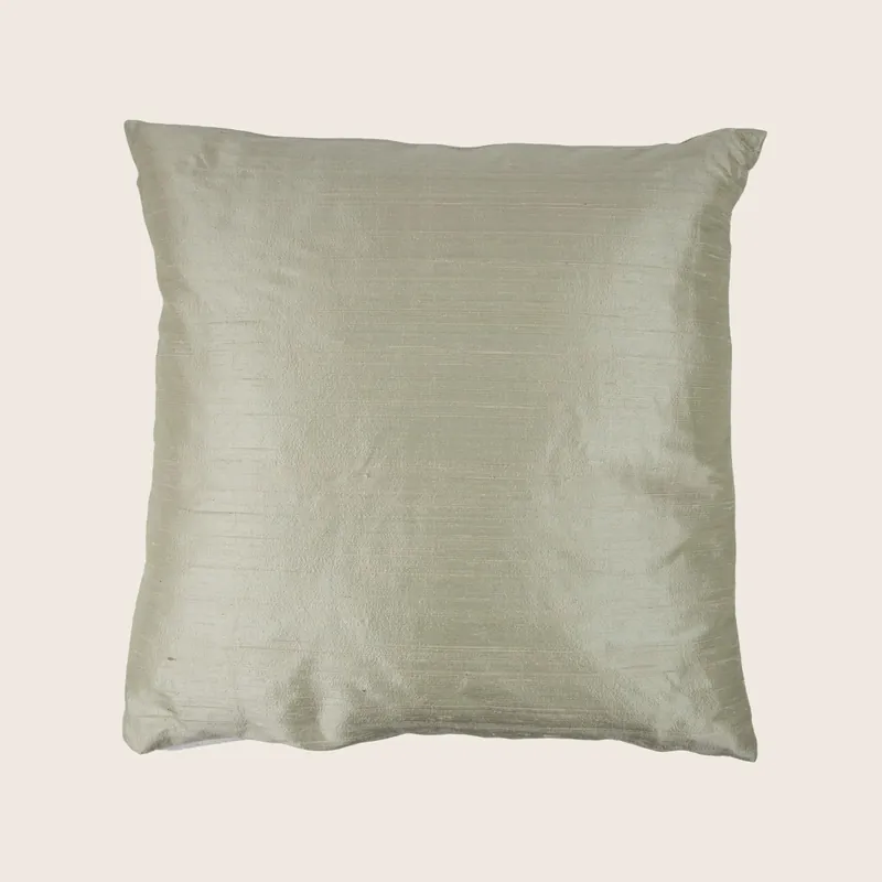Dupioni Silver Sage Pillow - Aviva Stanoff