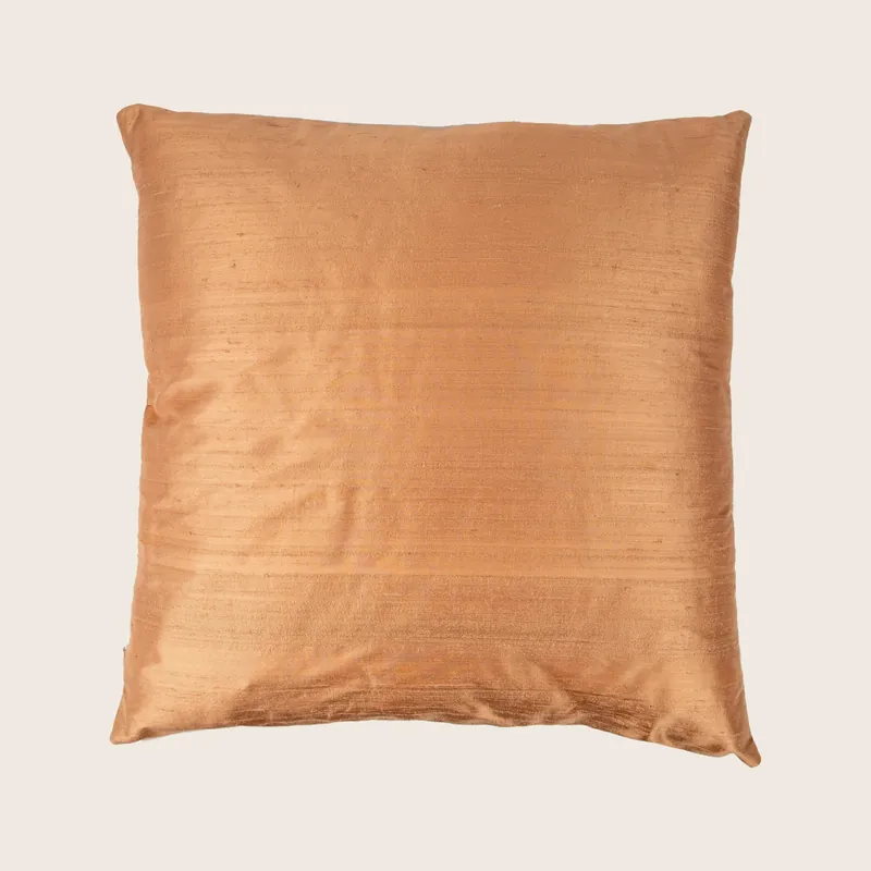 Dupioni Dark Peach Pillow - Aviva Stanoff