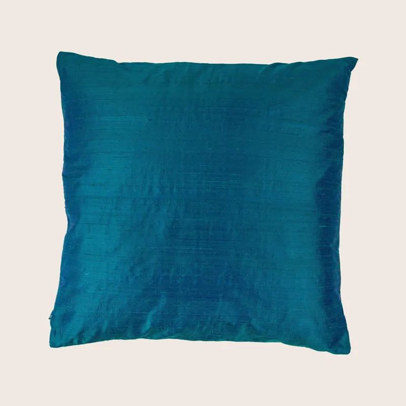 Dupioni Teal Pillow - Aviva Stanoff