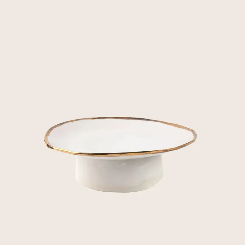 Pure Gold Cake Plate - Bella Porcelain Llc