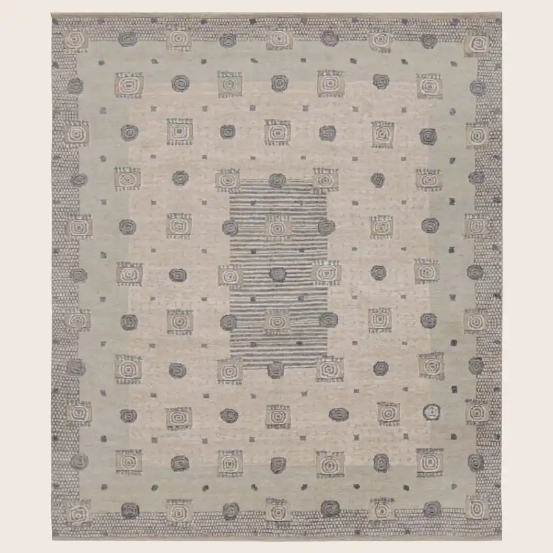 Grey Swedish Inspired Wool Rug - 8'4" x 10'
