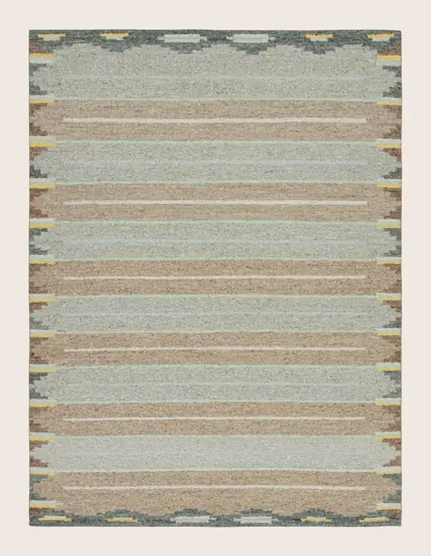 Multicolored Swedish Inspired Flatweave Wool Rug - 9'2" x 12'2"