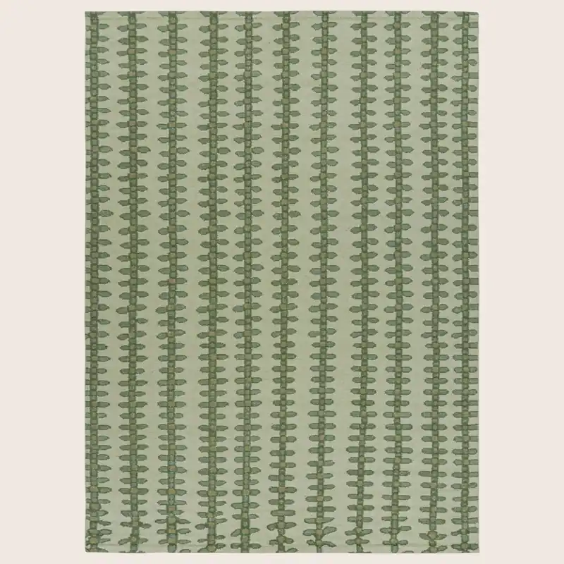 Green Swedish Inspired Flatweave Wool Rug - 10'1" x 14'
