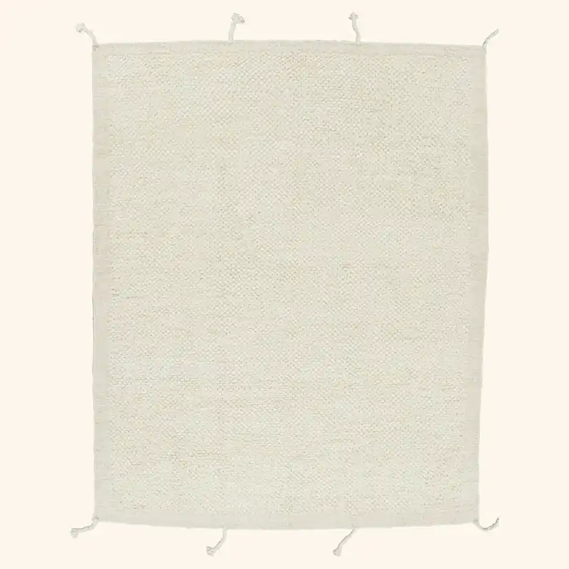 Ivory Moroccan Wool Rug - 7'10" x 9'11"