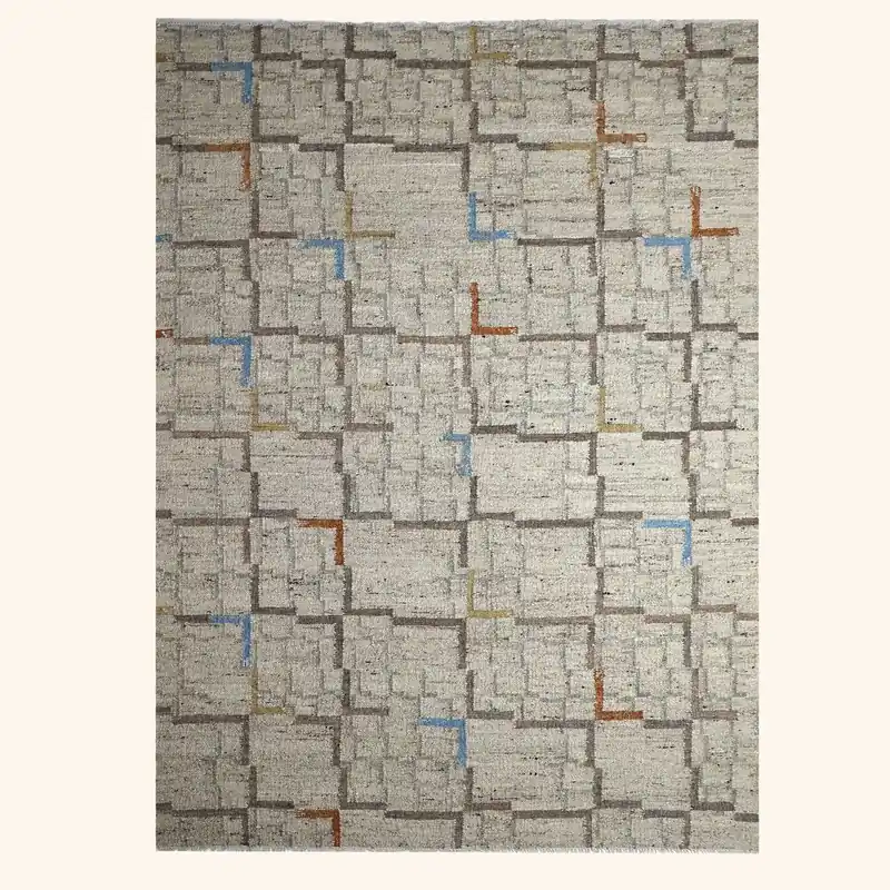 Beige Contemporary Wool Rug - 10'2" x 13'9"