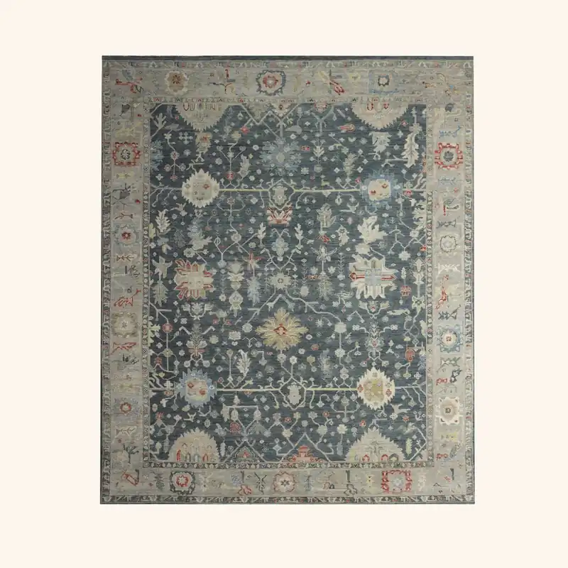 Blue Traditional Wool Rug - Rupesh Kumar & Sons