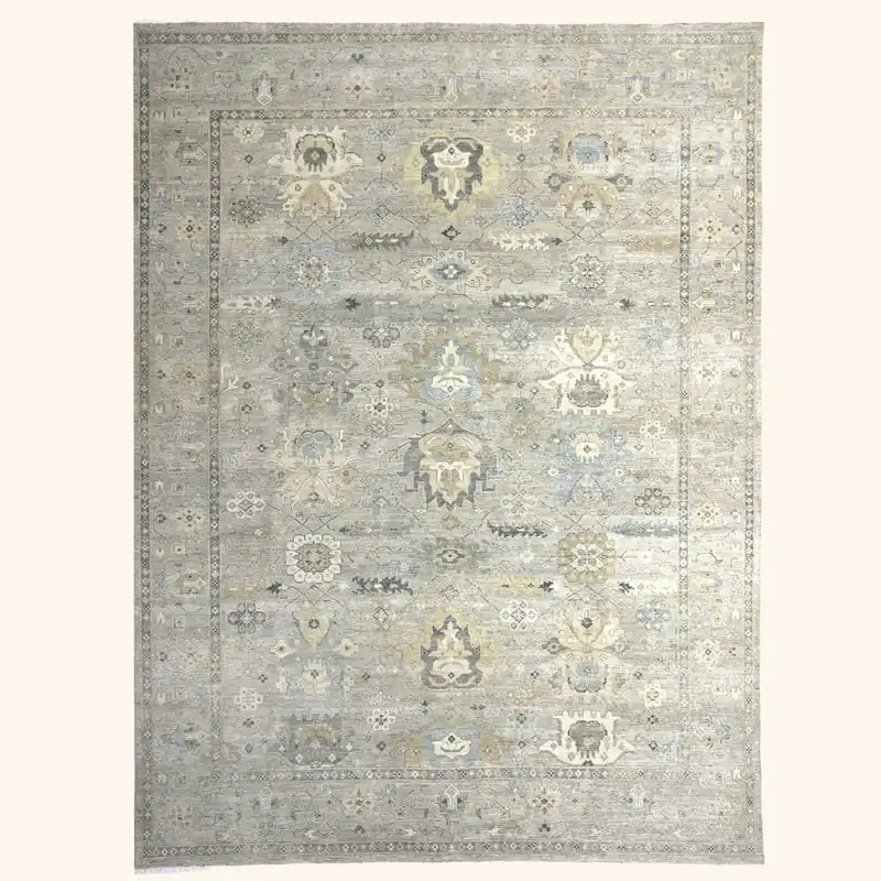 Grey Traditional Wool Rug - Rupesh Kumar & Sons