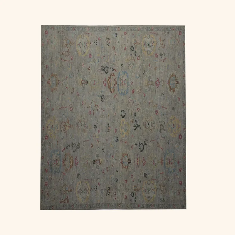 Grey Traditional Wool Rug - 8'7" x 11'9"