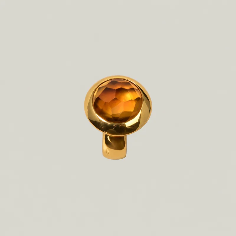 Pomellato 18K Yellow Gold Citrine Chunky Ring - Odeon Collection (Leased)