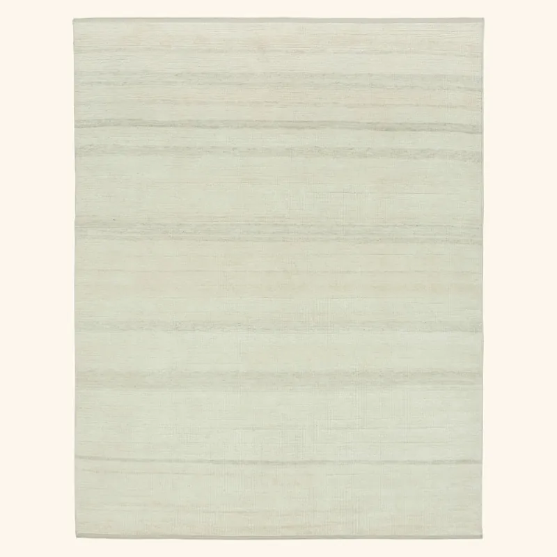 Cream Textured Wool Rug - 8' x 10'