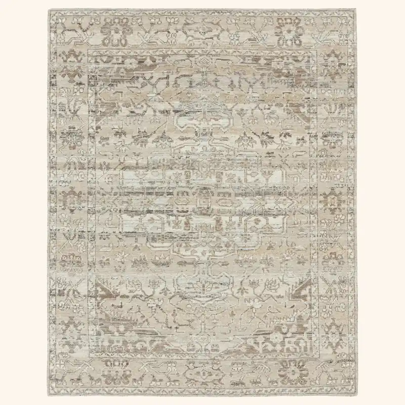 Ivory Traditional Wool Rug - 8' x 10'