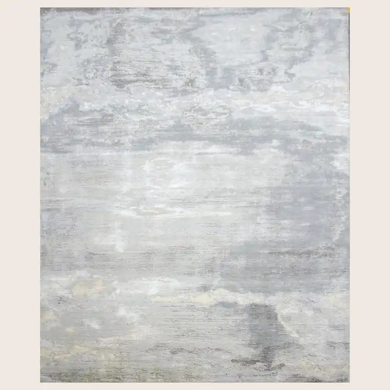 Silver Contemporary Silk Wool Blend Rug - 8'11" x 12'2"