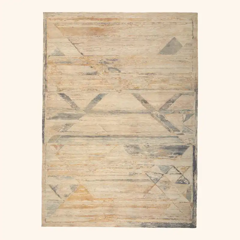 Beige Contemporary Wool Rug - 10' x 14'