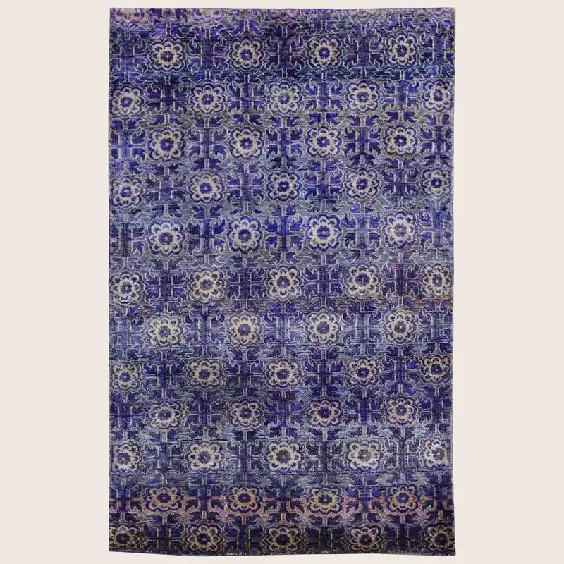 Purple Alchemy Contemporary Silk Runner - 2'11" x 4'11"