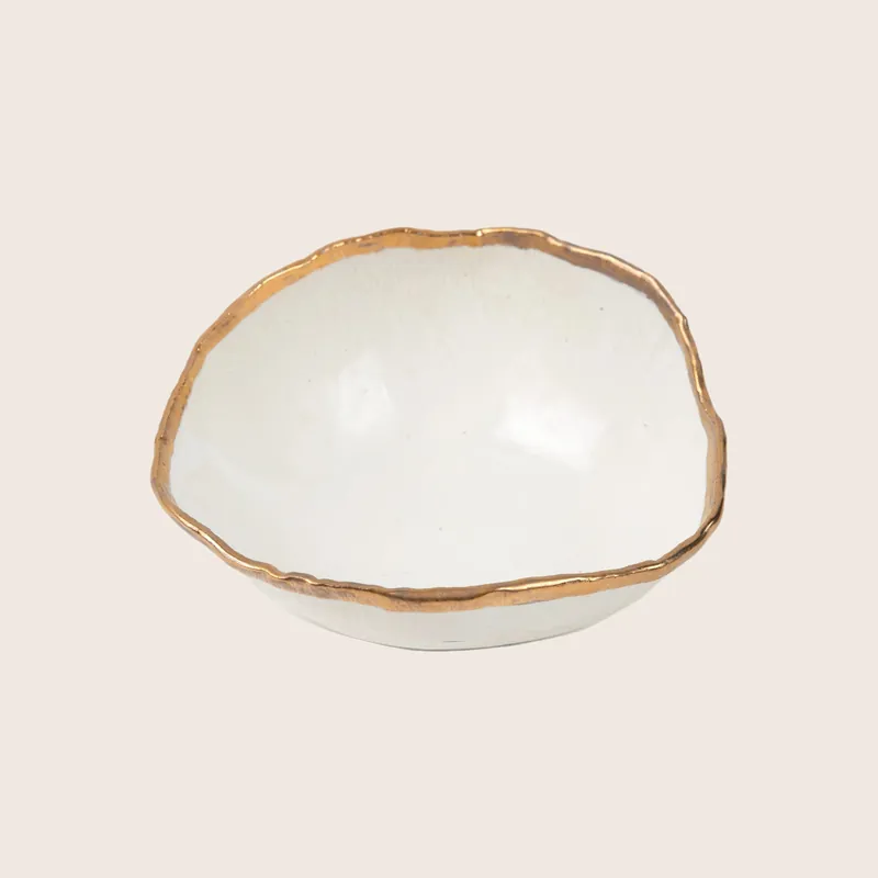 Pure Gold Deep Soup Bowl - Bella Porcelain Llc