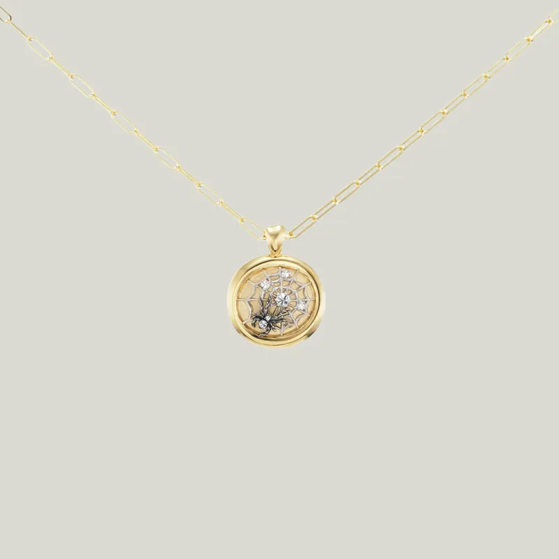 Impeccable Words Black Gold Creativity Signet Necklace - AnaKatarina Design (Consigned)