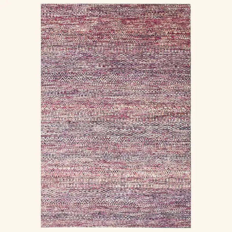 Pink Contemporary Wool Silk Blend Rug - Maya Trades