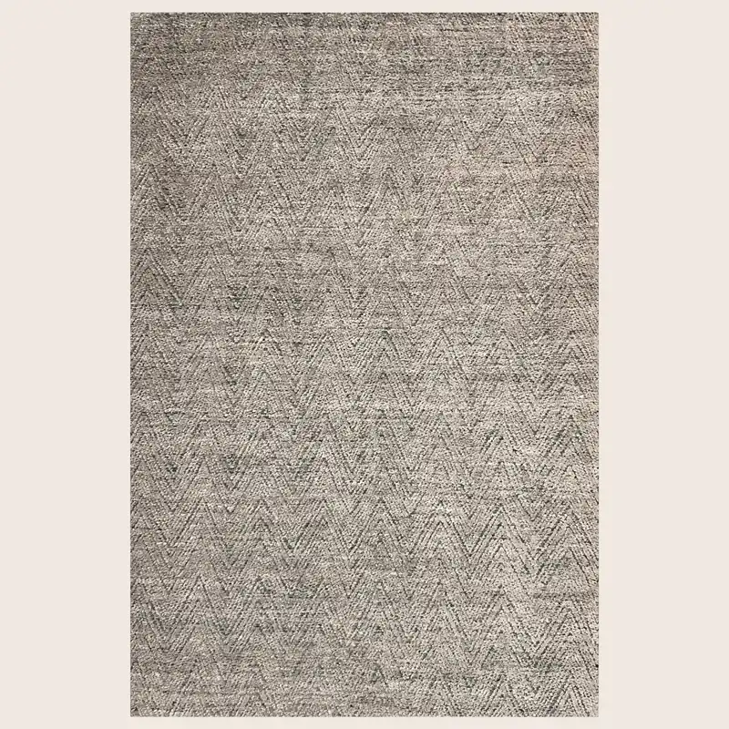 Grey Contemporary Wool Rug - 6'3" x 9'1"