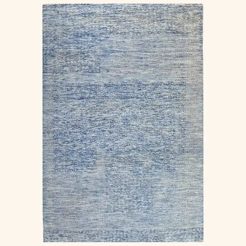 Blue Contemporary Wool Rug - Maya Trades