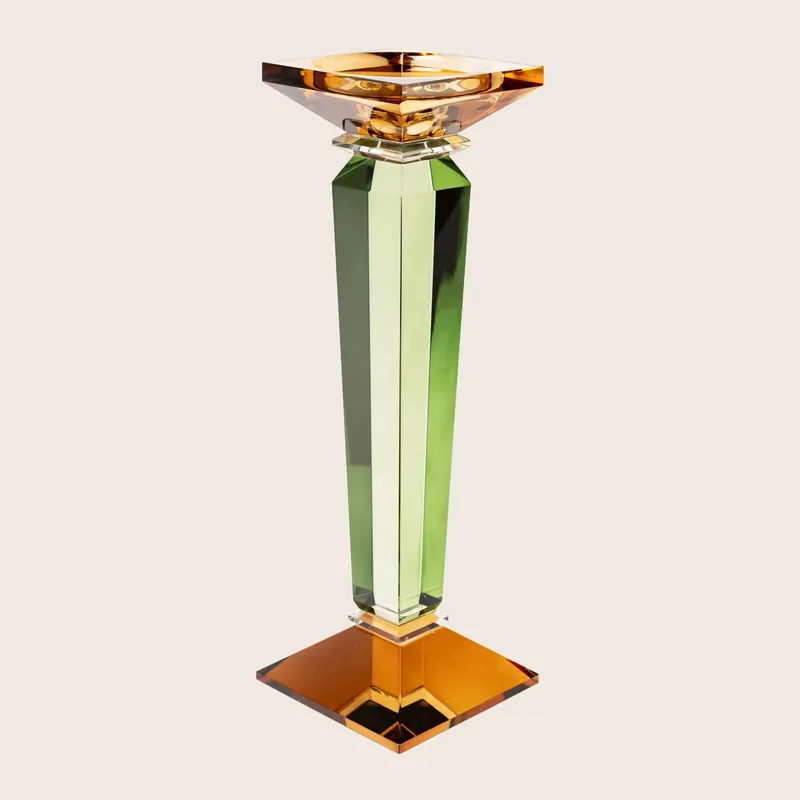 Tall Column Ornamental Crystal Candle Holder - EJA International ApS