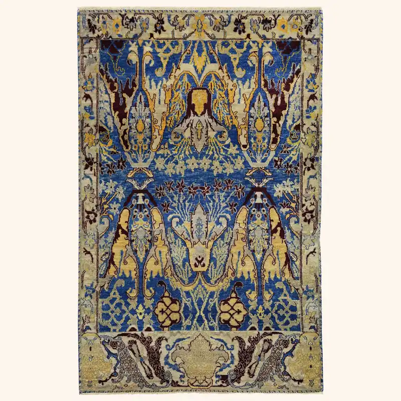 Blue Alchemy Contemporary Wool Rug - 4'2" x 6'7"