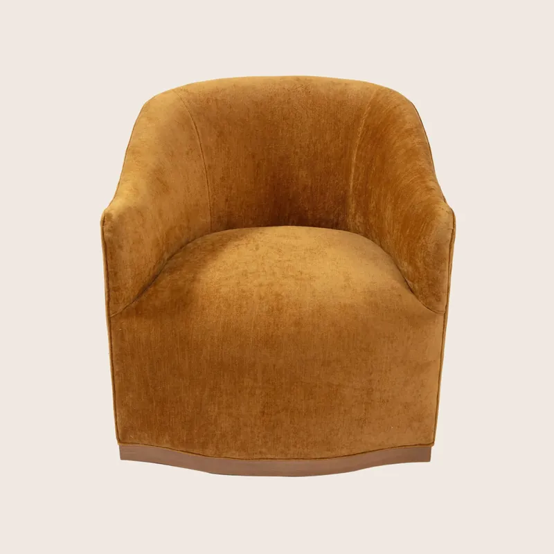 Ava Wood Plinth Swivel Chair - Cisco Home