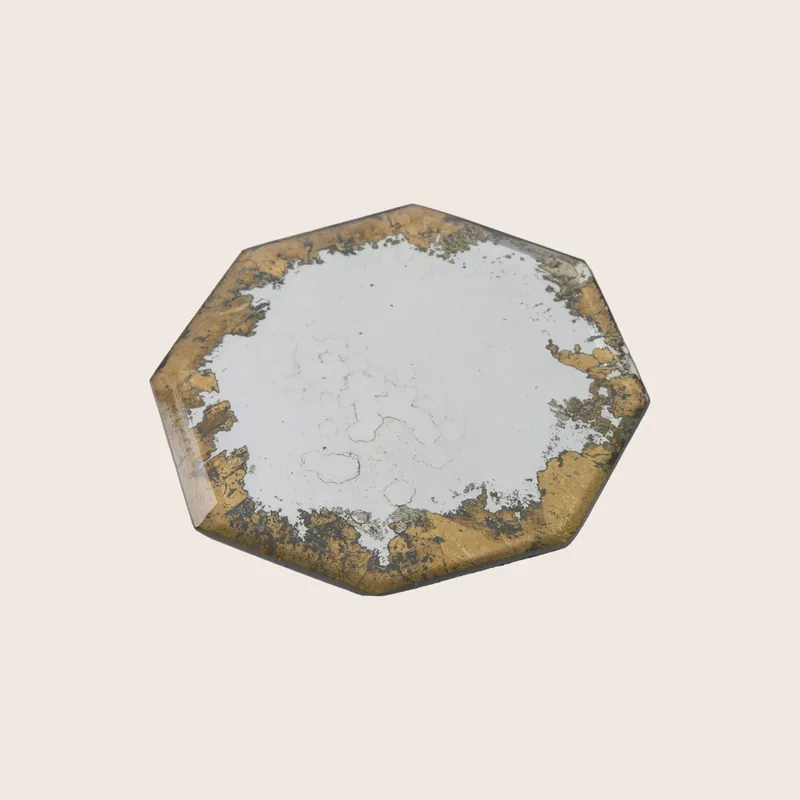 Octagon Coaster Gold, Gold Crackle - Borgo delle Tovaglie