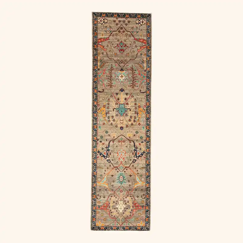 Beige Traditional Serapi Wool Runner - 2'7" x 9'7"