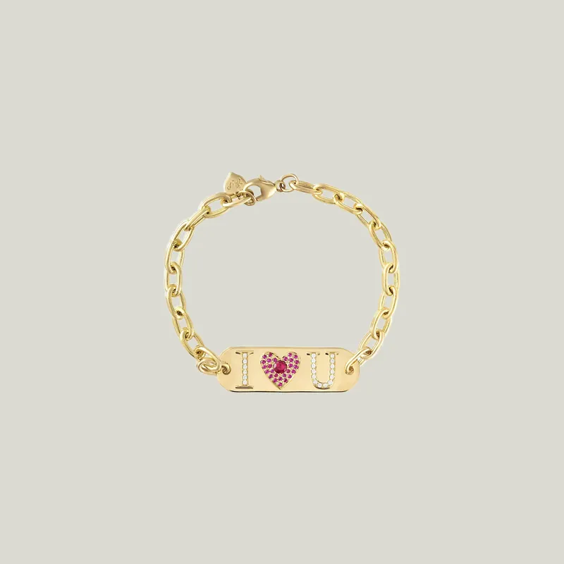 Gold "I Love You" ID Bracelet - Eden Presley (Consigned)