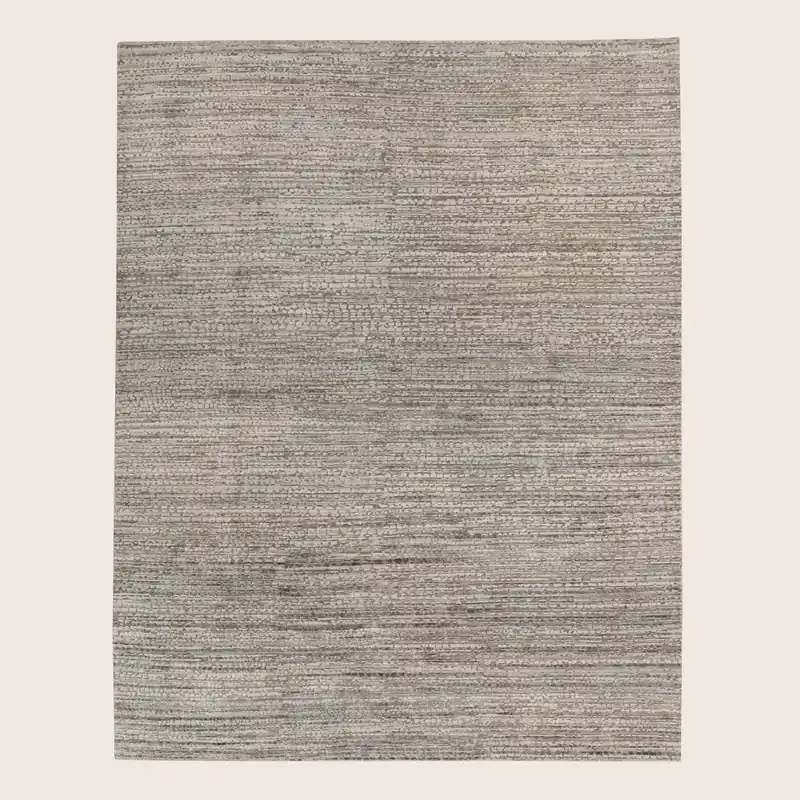Charcoal Textured Silk Wool Blend Rug - Phoenix Carpets