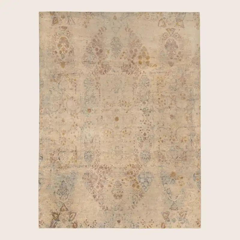 Multicolored Contemporary Silk Wool Blend Rug - Phoenix Carpets
