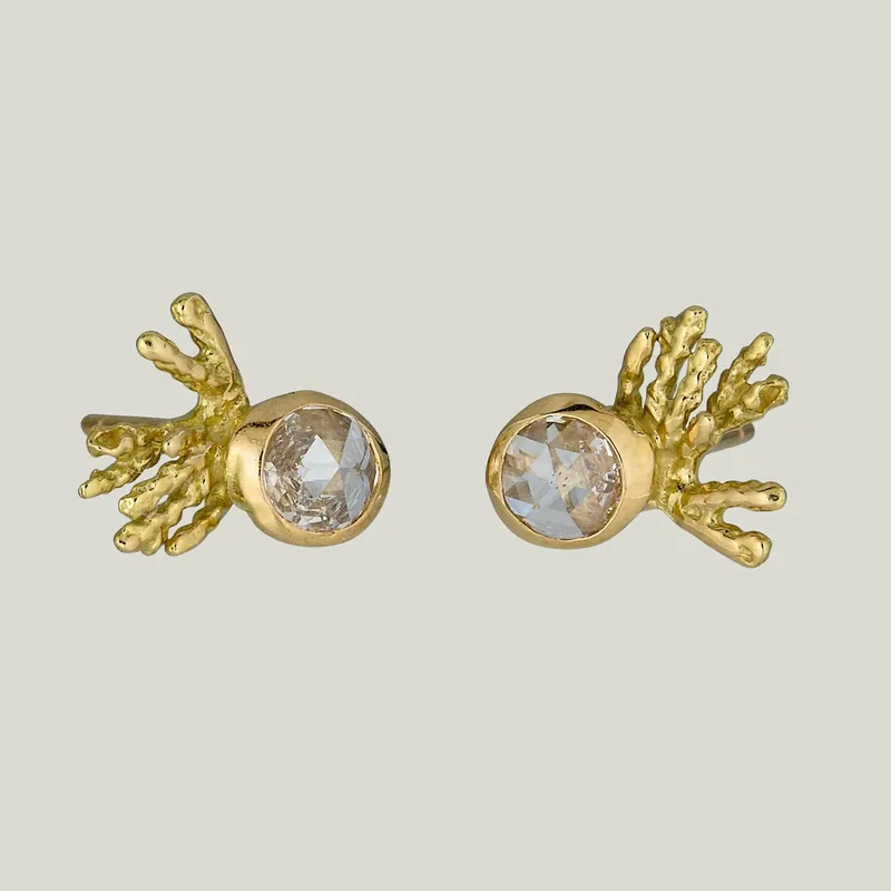 Large Rose Cut Diamond Comet Studs - Kimberlin Brown (Consigned)